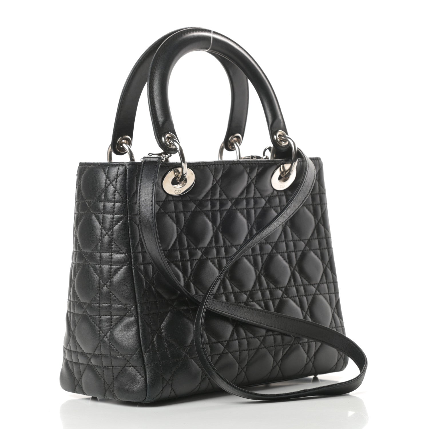 Christian Dior Lambskin Cannage Medium Lady Dior Black 3 of 15