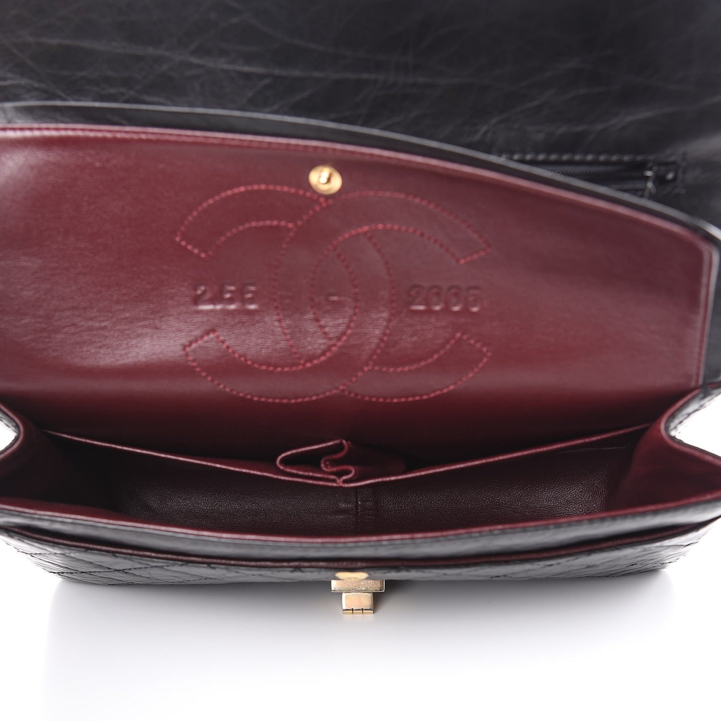 Aged Calfskin Quilted 50th Anniversary 2.55 Reissue 226 Flap Black