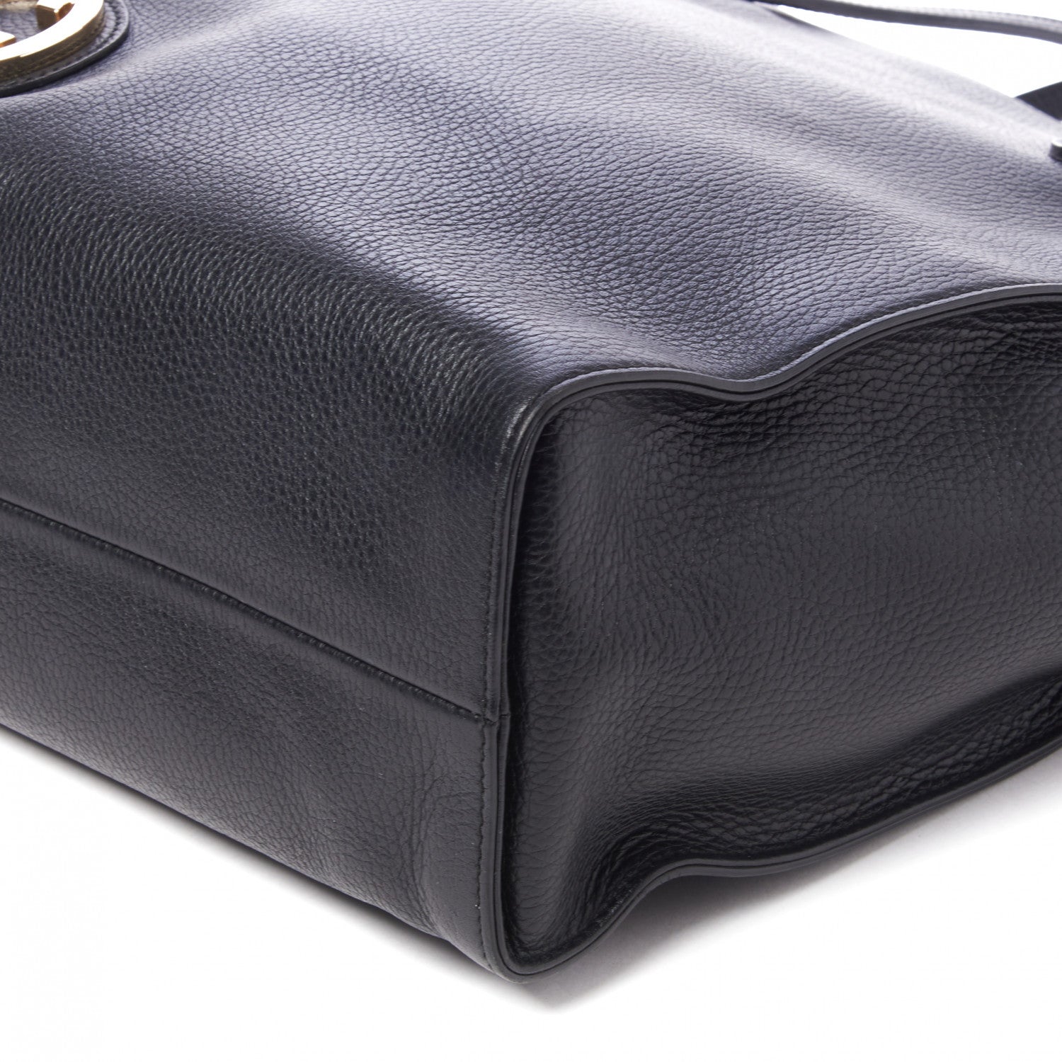 Gucci Dollar Calfskin Interlocking G Tote Black 4 of 8