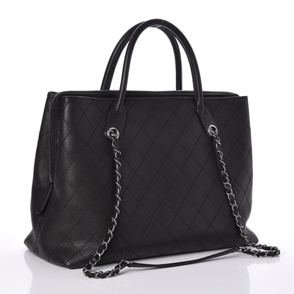 Chanel Grained Vegetal Calfskin Urban Shopping Tote Black 3 of 9