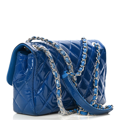 Chanel Patent Quilted Large Coco Shine Flap Blue 2 of 10