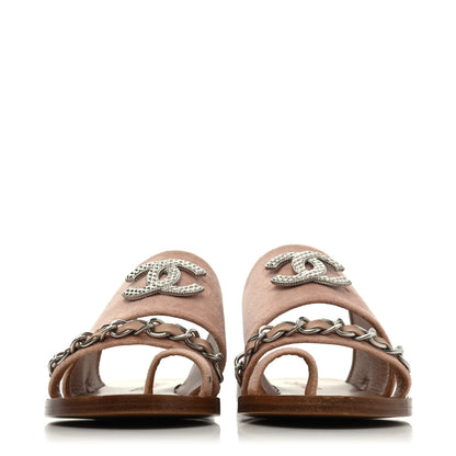 Chanel Velvet Chain Mule Sandals 36 Pink 2 of 4