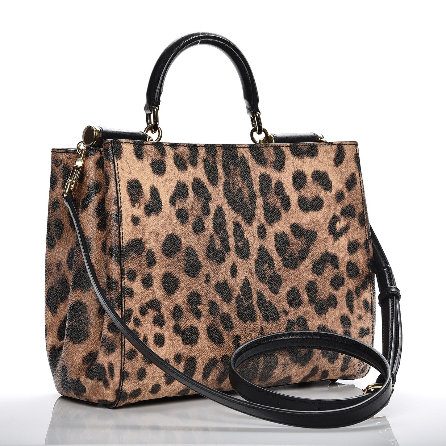 Dauphine Leopard Print Medium Miss Sicily Shopper Tote Naturale
