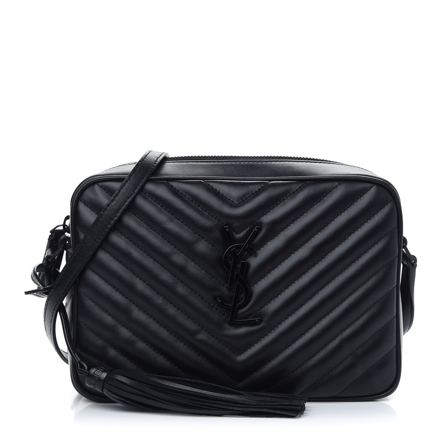 Calfskin Matelasse Monogram Lou Camera Bag Black