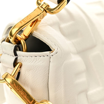 Fendi Nappa FF 1974 Embossed Large Baguette White 10 of 12