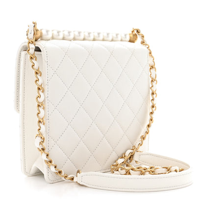 Chanel Goatskin Quilted Chic Pearls Flap White 3 of 10