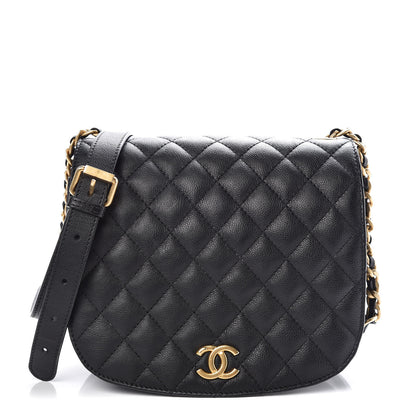 Chanel Grained Calfskin Quilted Messenger Flap Black 1 of 9