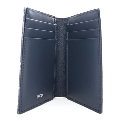 Christian Dior Grained Calfskin Oblique Saddle Bifold Card Holder Blue 5 of 8