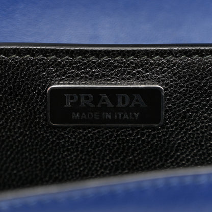 Prada City Calf Saffiano Studded Cahier Bag Blue Black 6 of 9