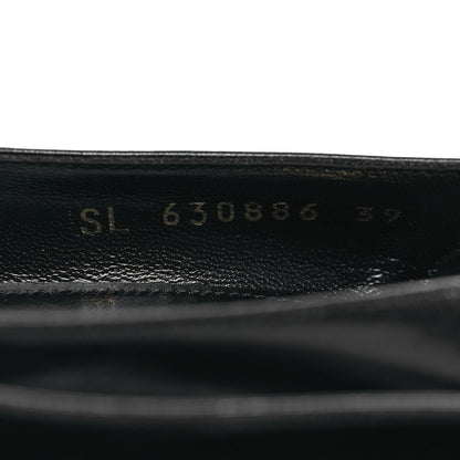 Saint Laurent Calfskin Bow Anais Pumps 39 Black Navy 8 of 9