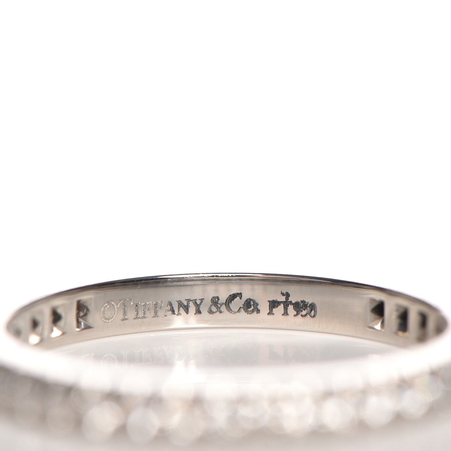 Tiffany Platinum Diamond Soleste Eternity Wedding Band Ring 4.5 4 of 5