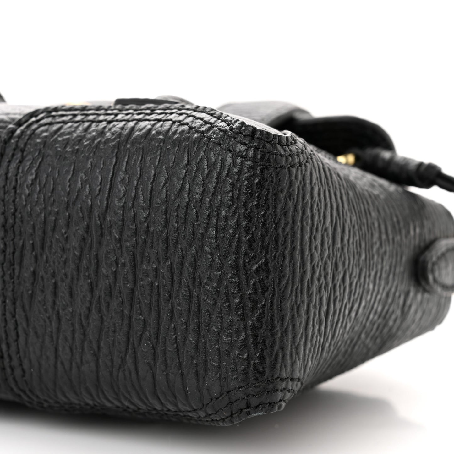 Textured Calfskin Nano Pashli Satchel Black