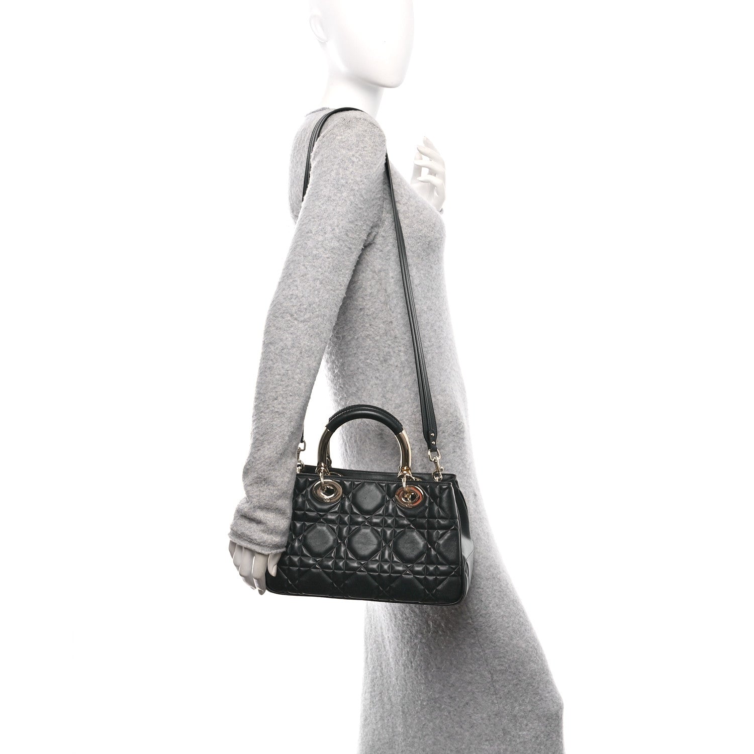 Christian Dior Calfskin Cannage Medium The Lady 95.22 Black 2 of 9