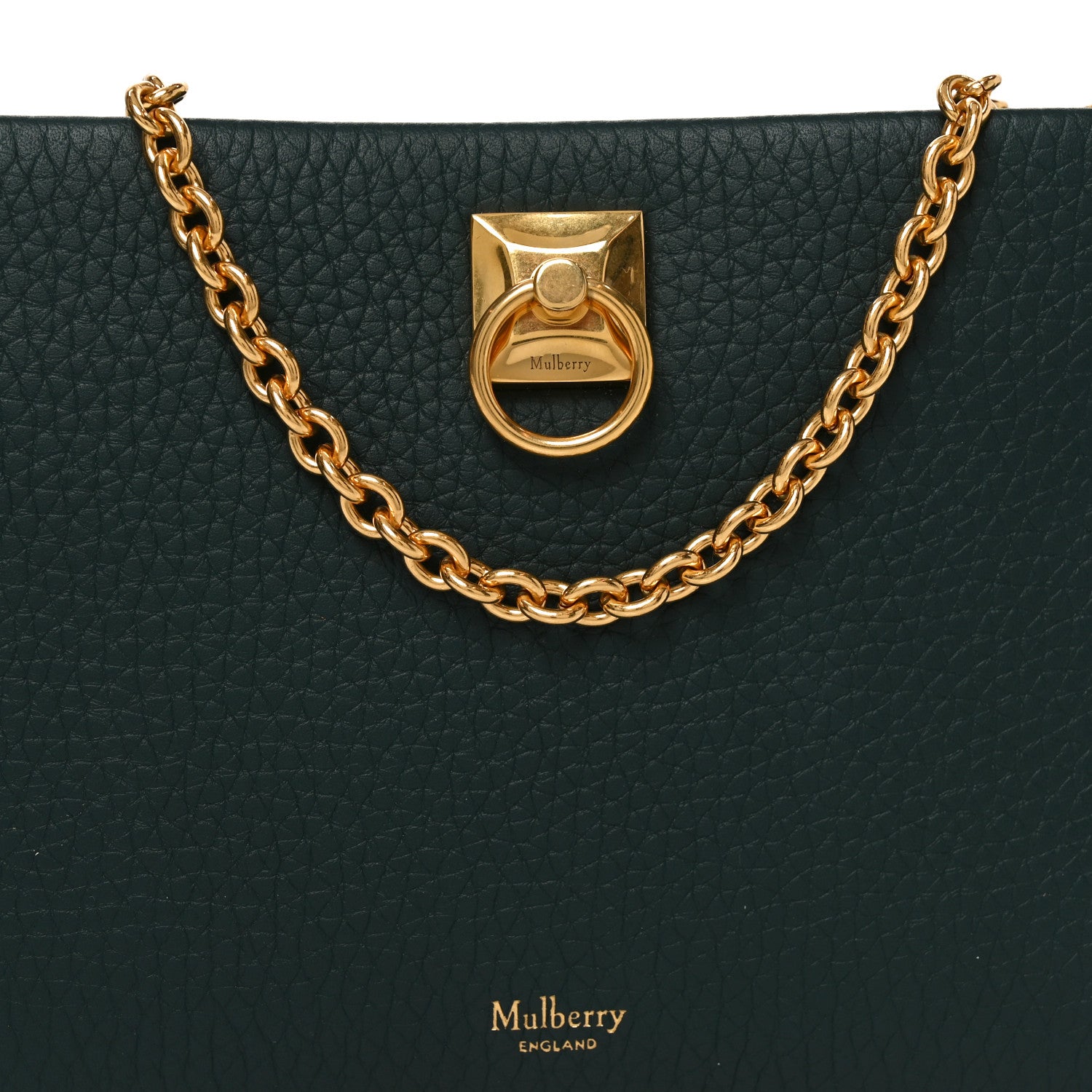 Mulberry Heavy Grain Calfskin Iris Wallet On Chain Mulberry Green 8 of 10