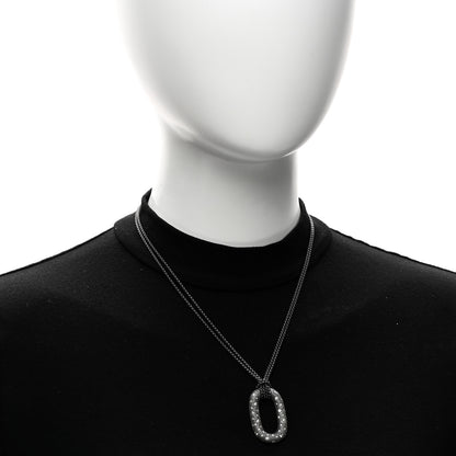 David Yurman Sterling Silver Diamond Midnight Melange Oval Pendant Necklace 2 of 4