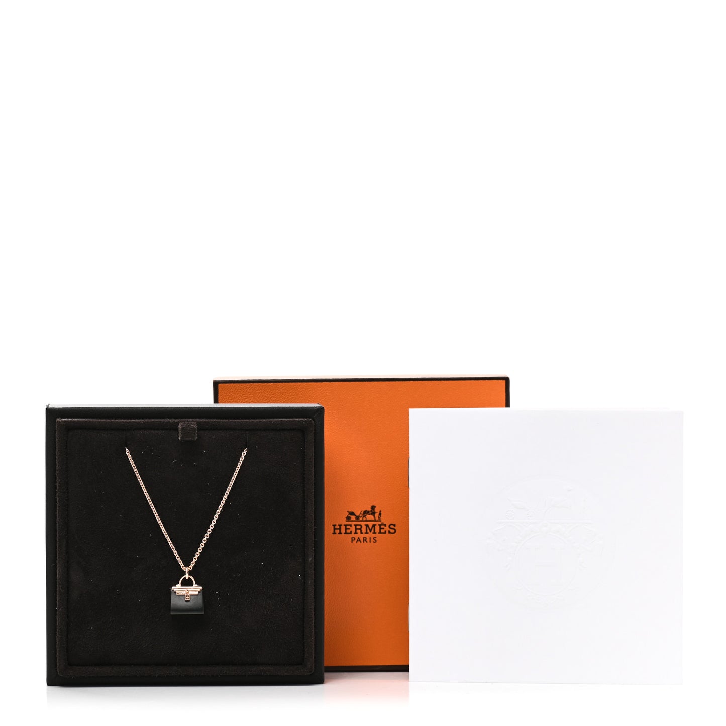 18K Rose Gold Black Jade Kelly Amulettes Pendant Necklace