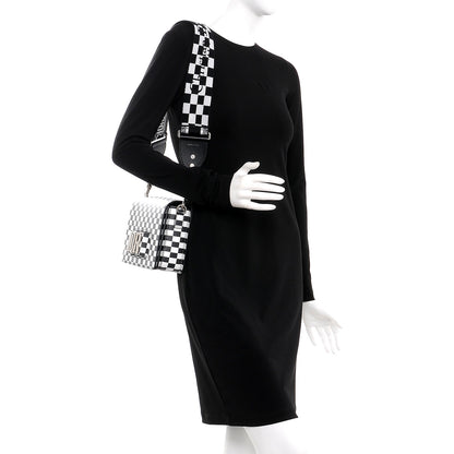 Christian Dior Smooth Calfskin Checkered Dio(r)evolution Flap Bag Black White 2 of 11