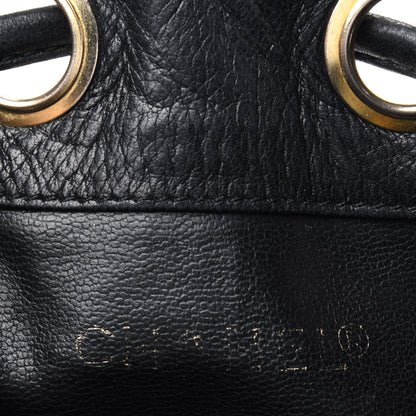 Chanel Lambskin Drawstring Bucket Bag Black 6 of 18