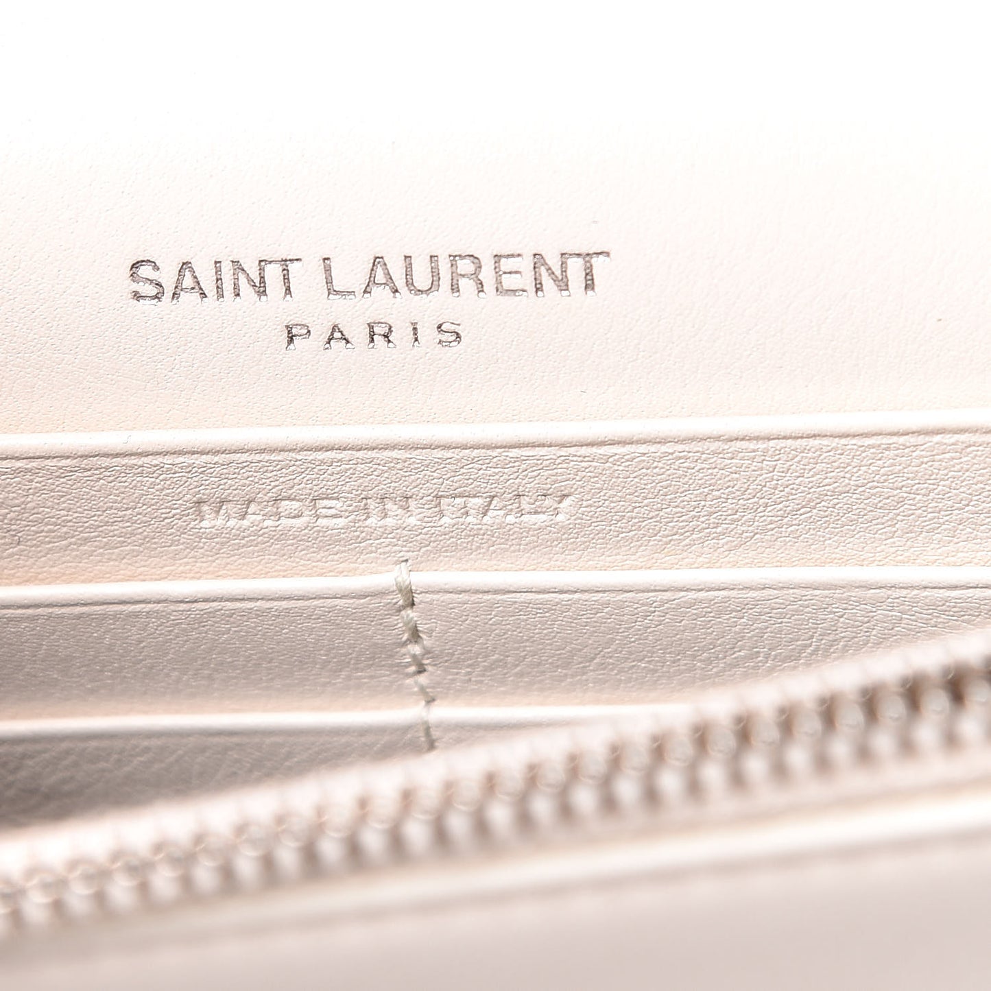 Calfskin Bead Embellished Kate Monogram Tassel Chain Wallet White