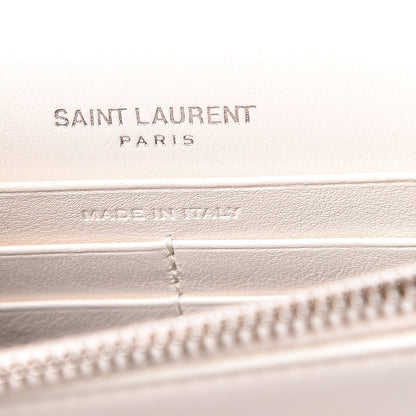 Saint Laurent Calfskin Bead Embellished Kate Monogram Tassel Chain Wallet White 10 of 17