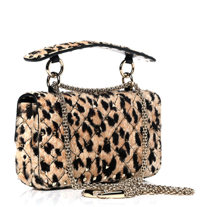 Valentino Garavani Calf Hair Leopard Print Small Rockstud Spike Shoulder Bag 3 of 17