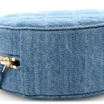 Chanel Denim Quilted Round Pearl Crush Clutch With Chain Blue 9 of 10