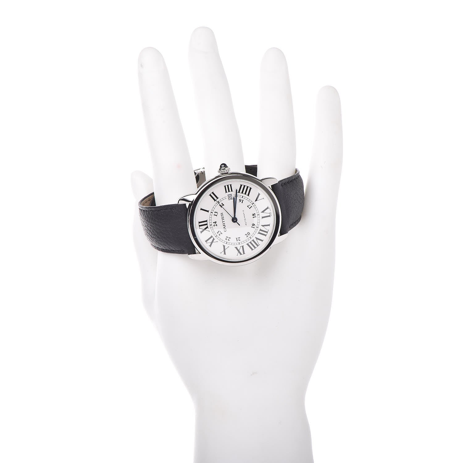 Cartier Stainless Steel Alligator 42mm Ronde Solo Automatic Watch 2 of 11