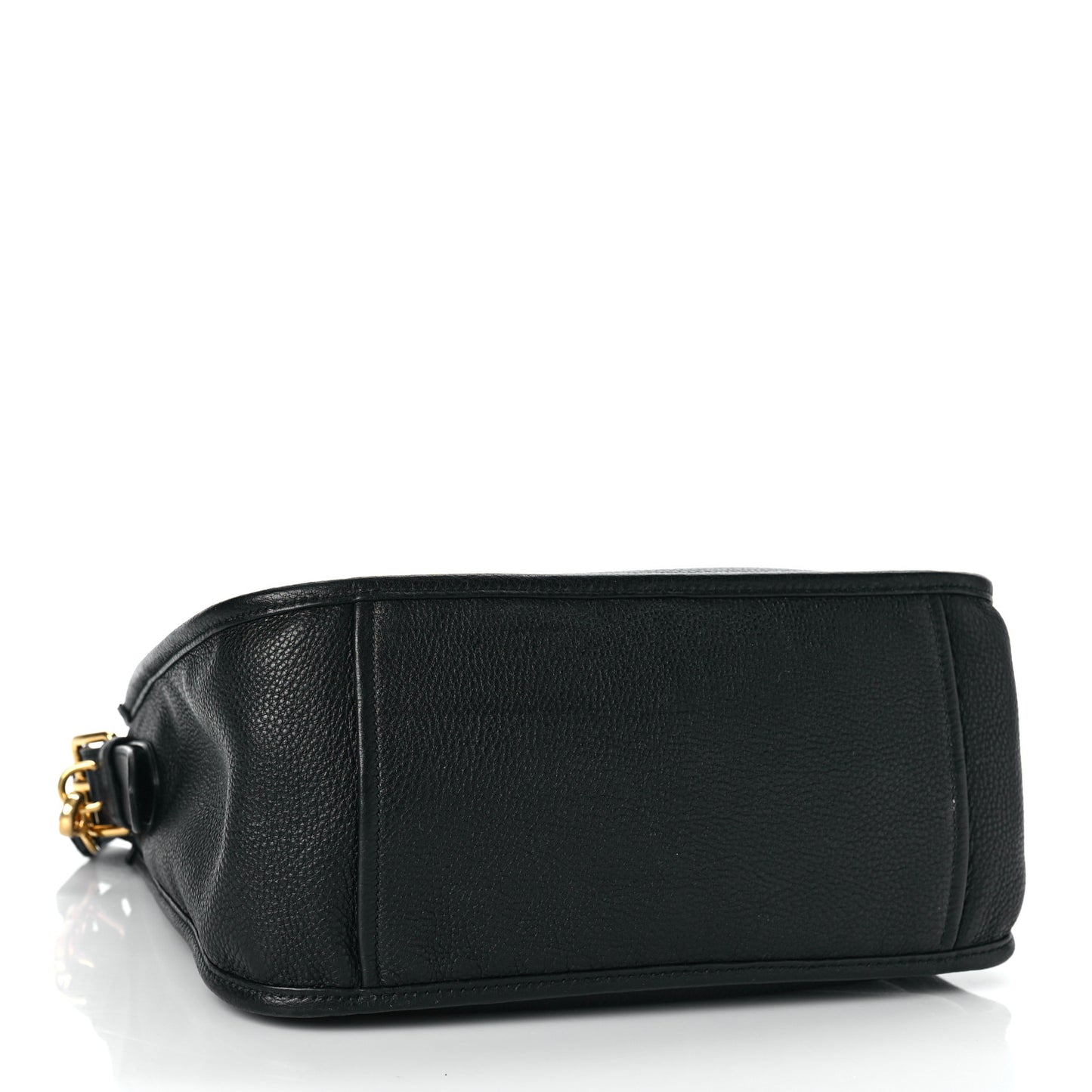 Vitello Daino Zippered Messenger Hobo Black