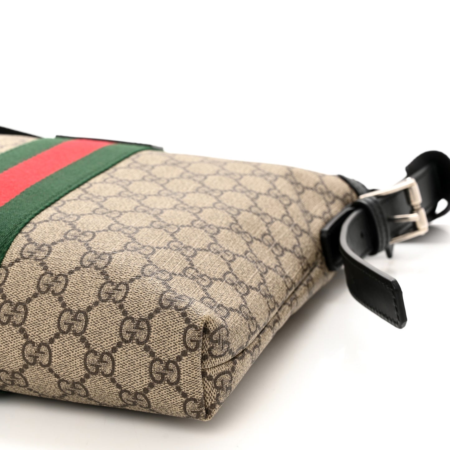 GG Supreme Monogram Web Messenger Bag Black