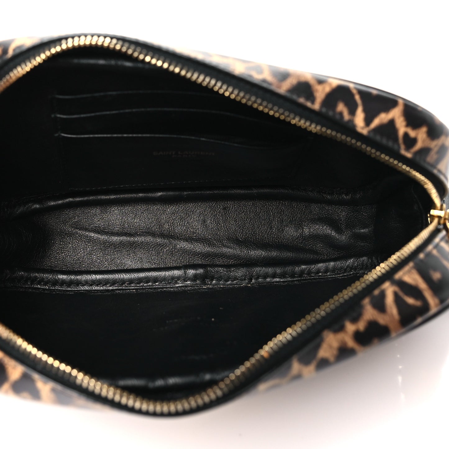 Calfskin Heart Leopard Print Monogram Mini Lou Camera Bag Toffee