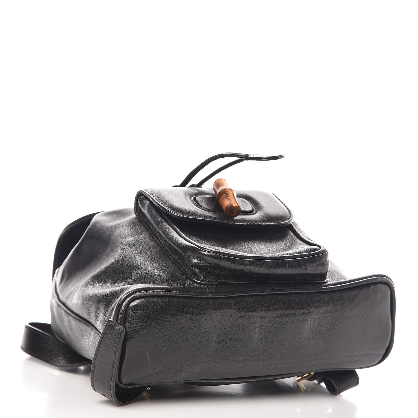 Calfskin Bamboo Backpack Black