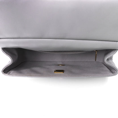 Chanel Calfskin Quilted Small Lady Handle Clutch With Chain Grey 5 of 13