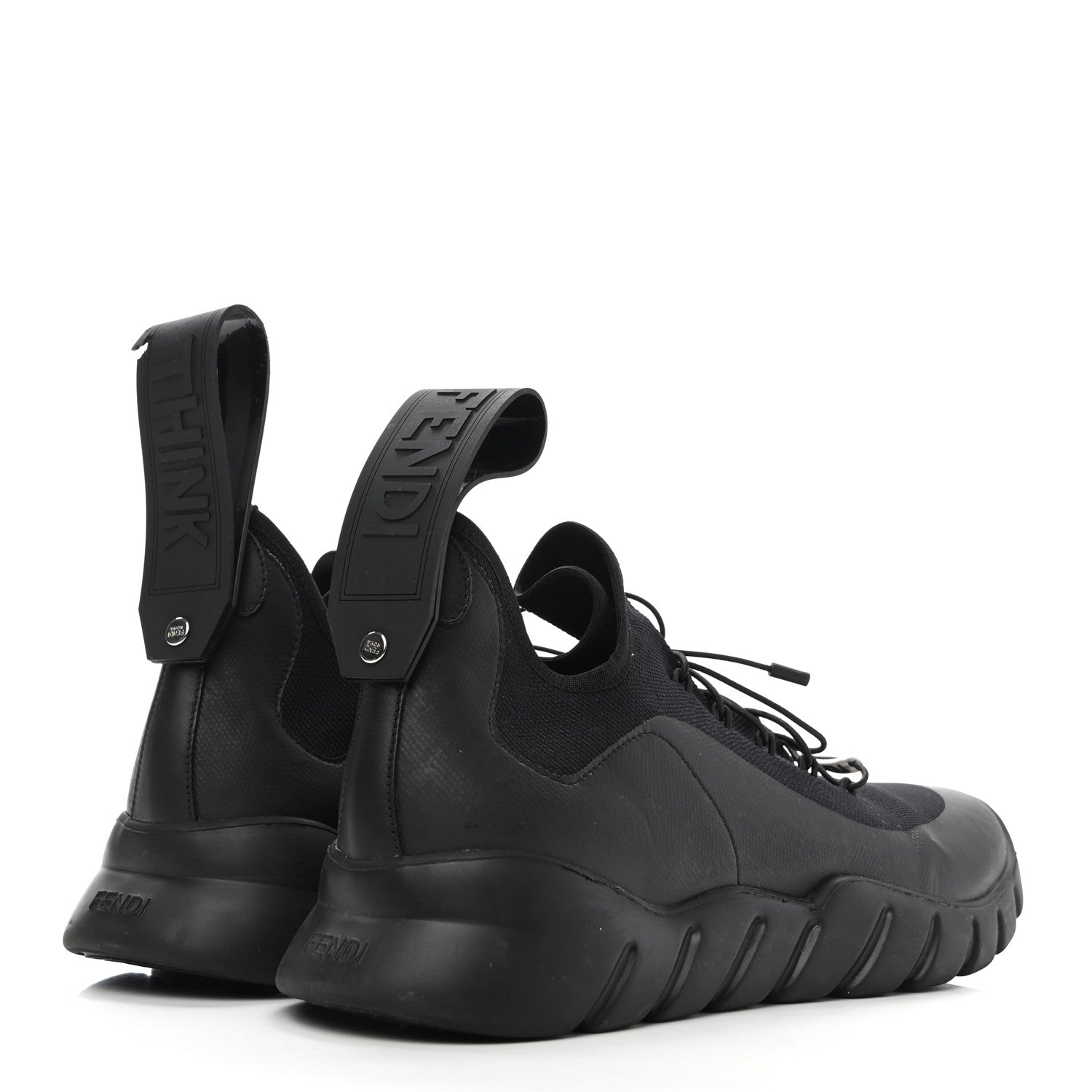 Fendi Coated Mesh Vocab High Top Sneakers 8 Black 4 of 10
