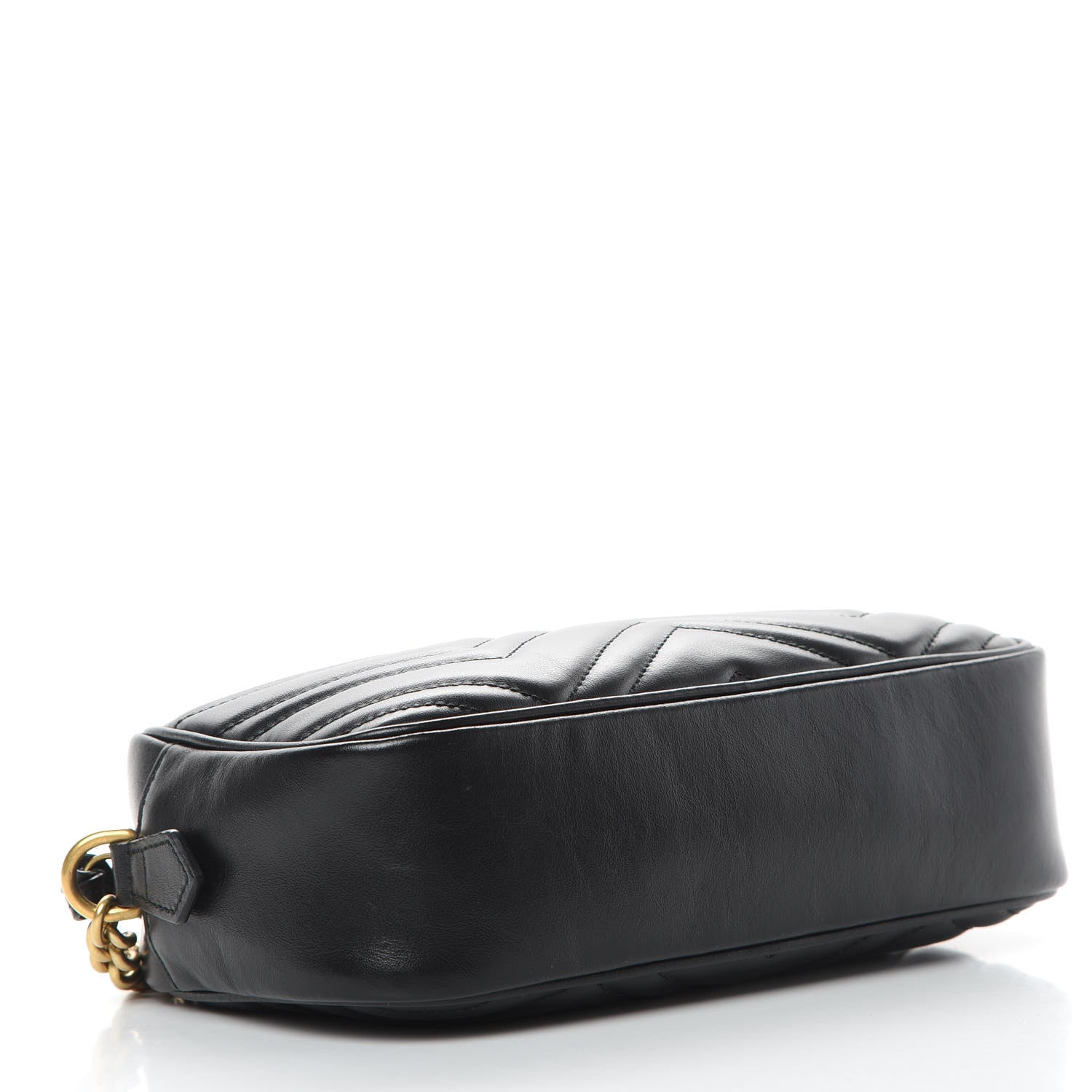 Gucci Calfskin Matelasse Small GG Marmont Chain Shoulder Bag Black 4 of 11