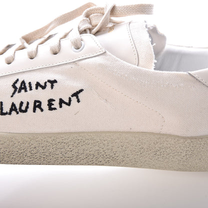 Saint Laurent Distressed Canvas Court Classic Sneakers 46 White 12 of 14