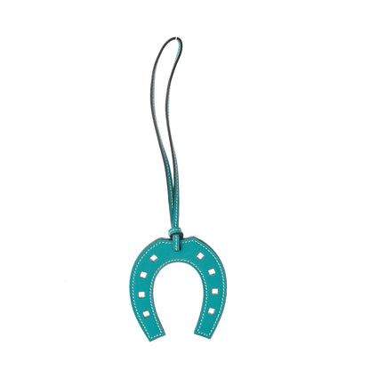 Hermes Swift Paddock Horseshoe Bag Charm Bleu Paon 1 of 4
