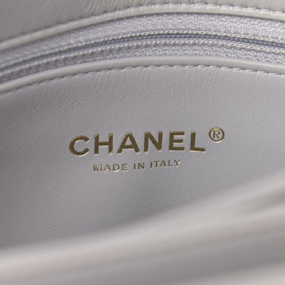 Chanel Lambskin Quilted Medium Color Match Flap Grey 5 of 10