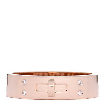 Hermes 18K Rose Gold Diamond PM Kelly Ring 54 7 1 of 4
