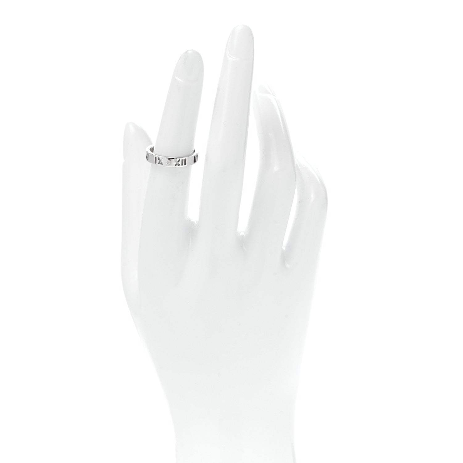 Tiffany 18K White Gold Diamond Atlas Pierced Ring 49 4.75 2 of 4
