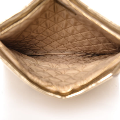 Chanel Metallic Calfskin Quilted Pixel Effect CC Beauty Clutch Dark Gold 5 of 8