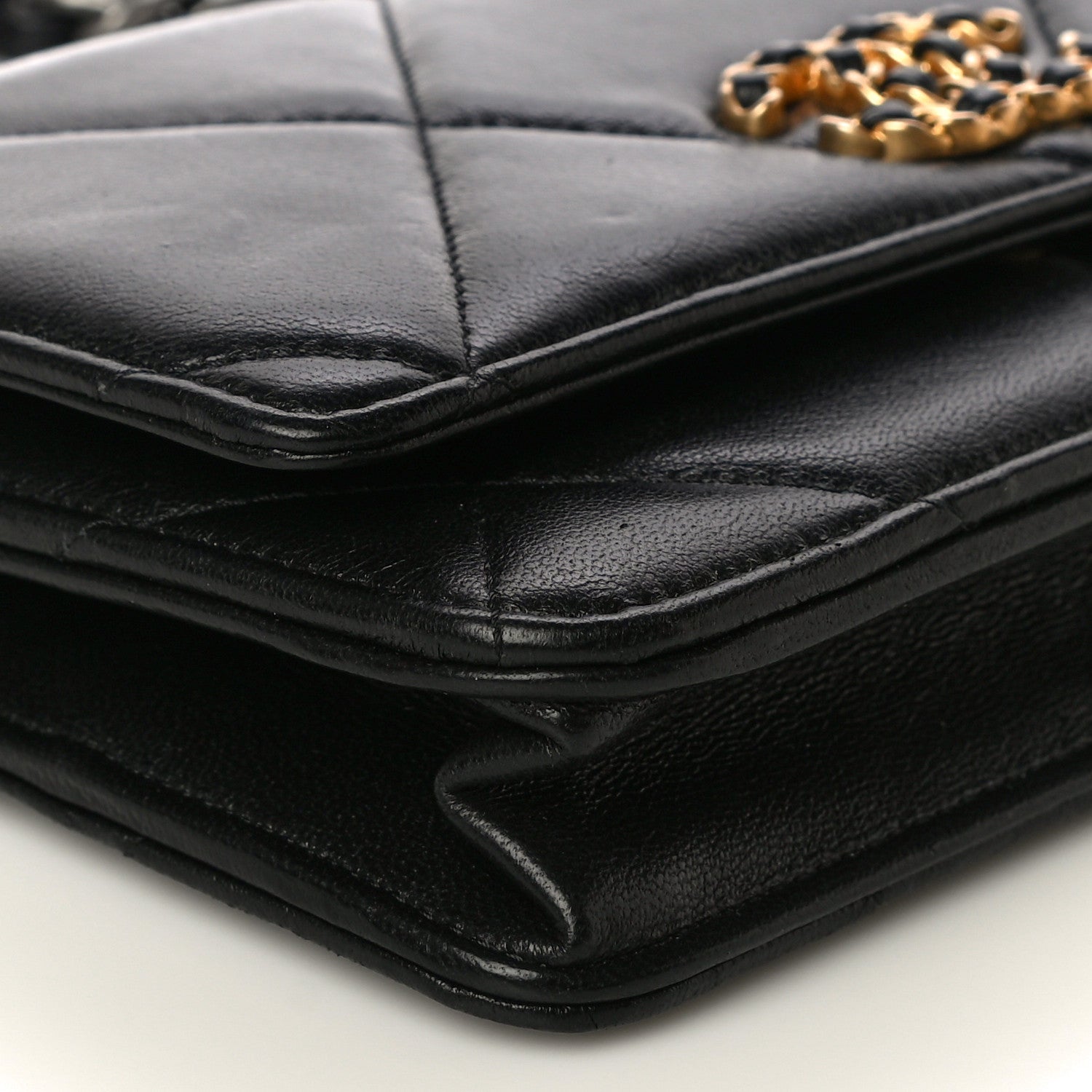 Chanel Lambskin Quilted Chanel 19 Wallet On Chain WOC Black 10 of 15