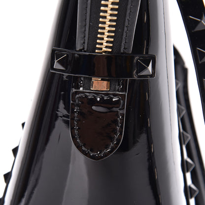 Valentino Garavani Patent Rockstud Double Handle Tote Black 10 of 12