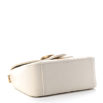 Gucci Calfskin Matelasse Mini GG Marmont Top Handle Shoulder Bag White 3 of 10