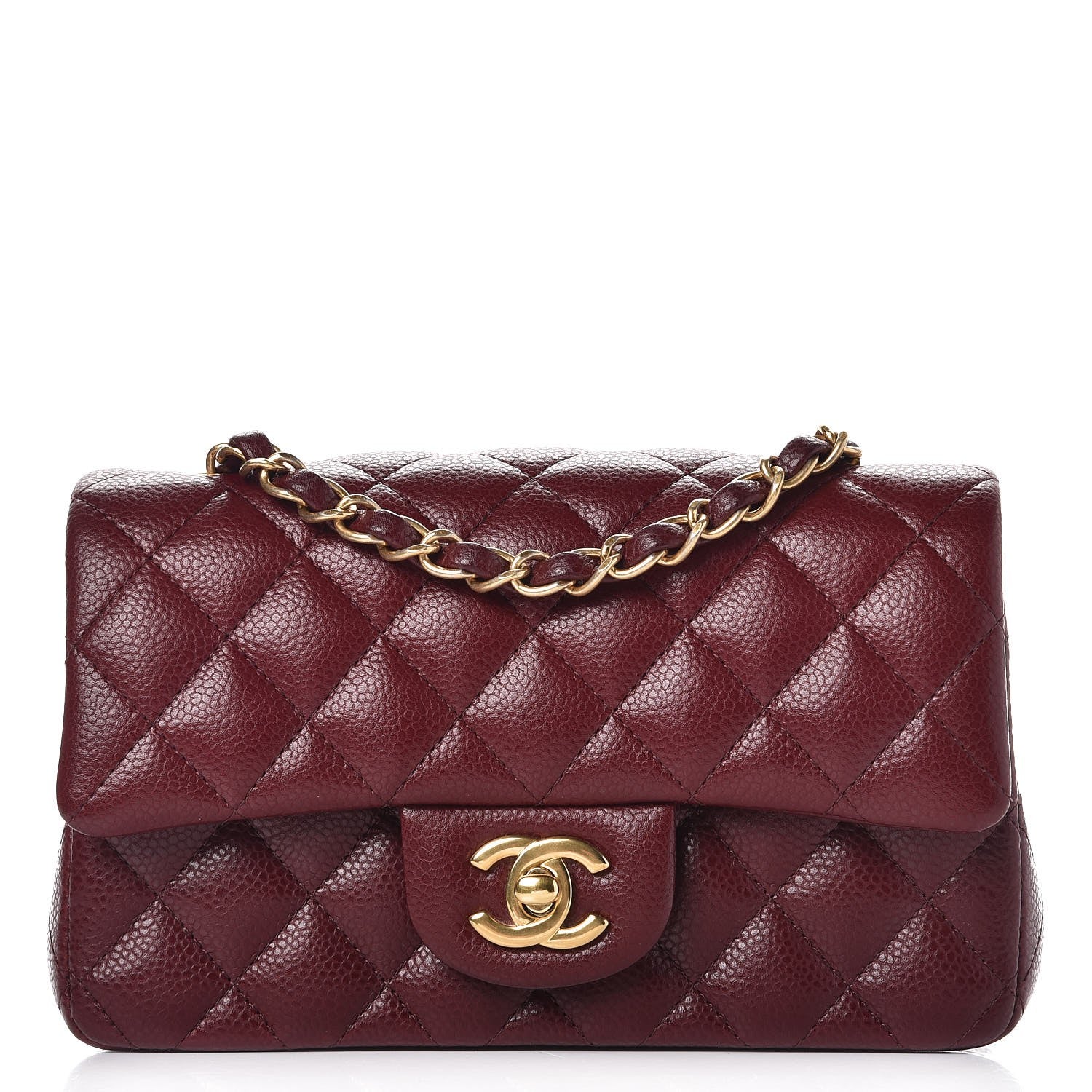Chanel Caviar Quilted Mini Rectangular Flap Burgundy 1 of 8