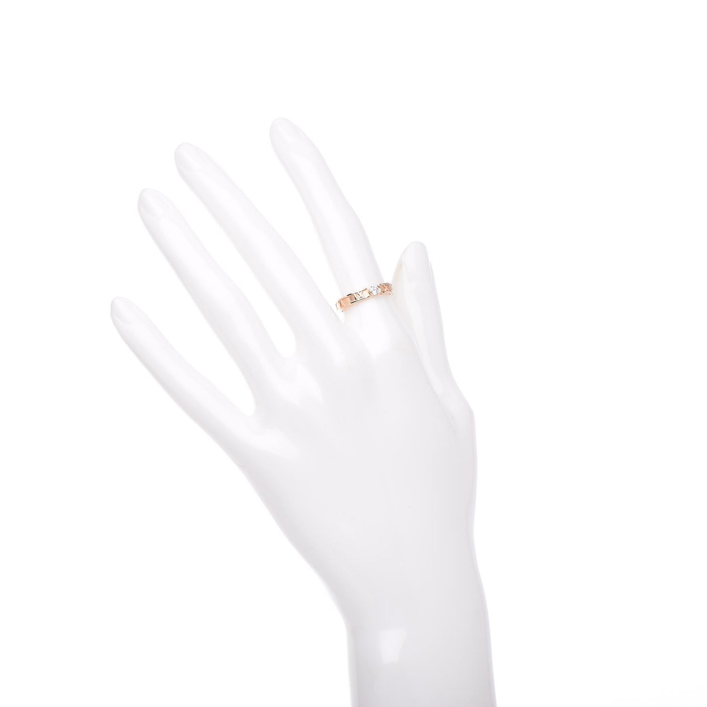 18K Rose Gold Diamond Atlas Closed Narrow Ring 50 5.25