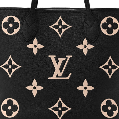 Louis Vuitton Empreinte Monogram Giant Neverfull MM Black Beige 8 of 10