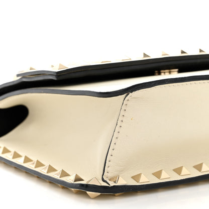 Valentino Garavani Grained Calfskin Small Rockstud Flap Crossbody Bag Light Ivory 9 of 14