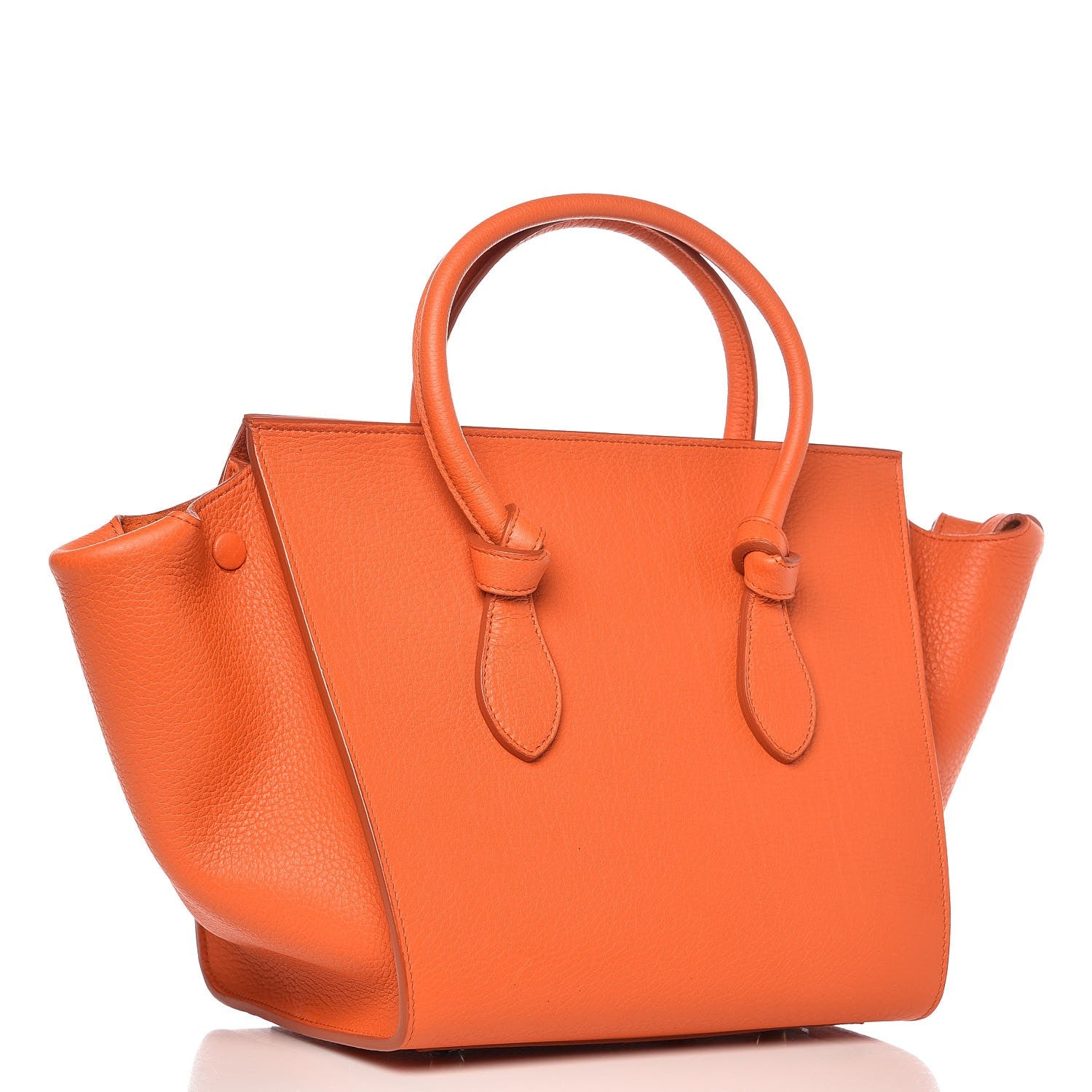 Celine Crisped Calfskin Mini Tie Knot Tote Burnt Orange 3 of 9