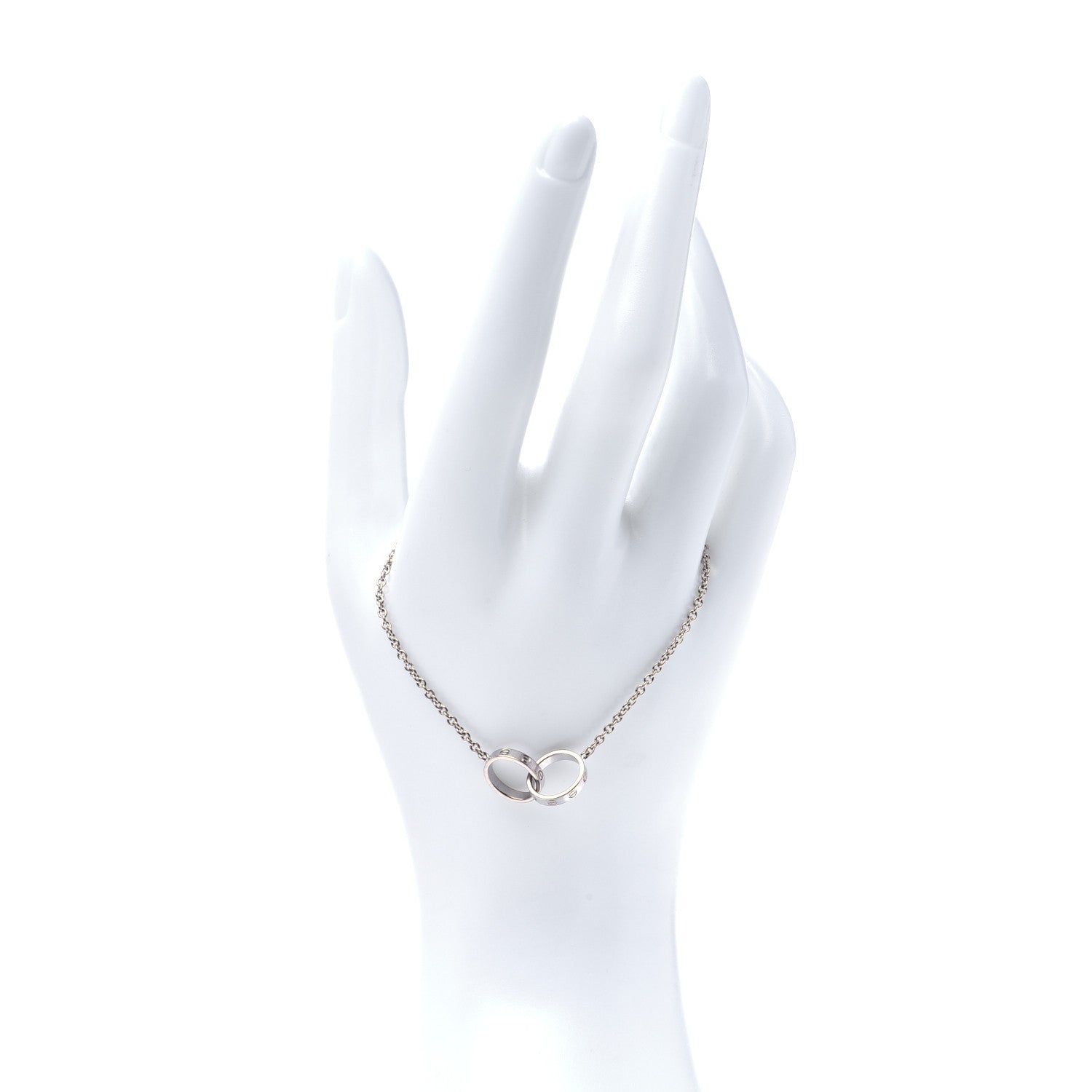 Cartier 18K White Gold Interlocking LOVE Bracelet 2 of 7