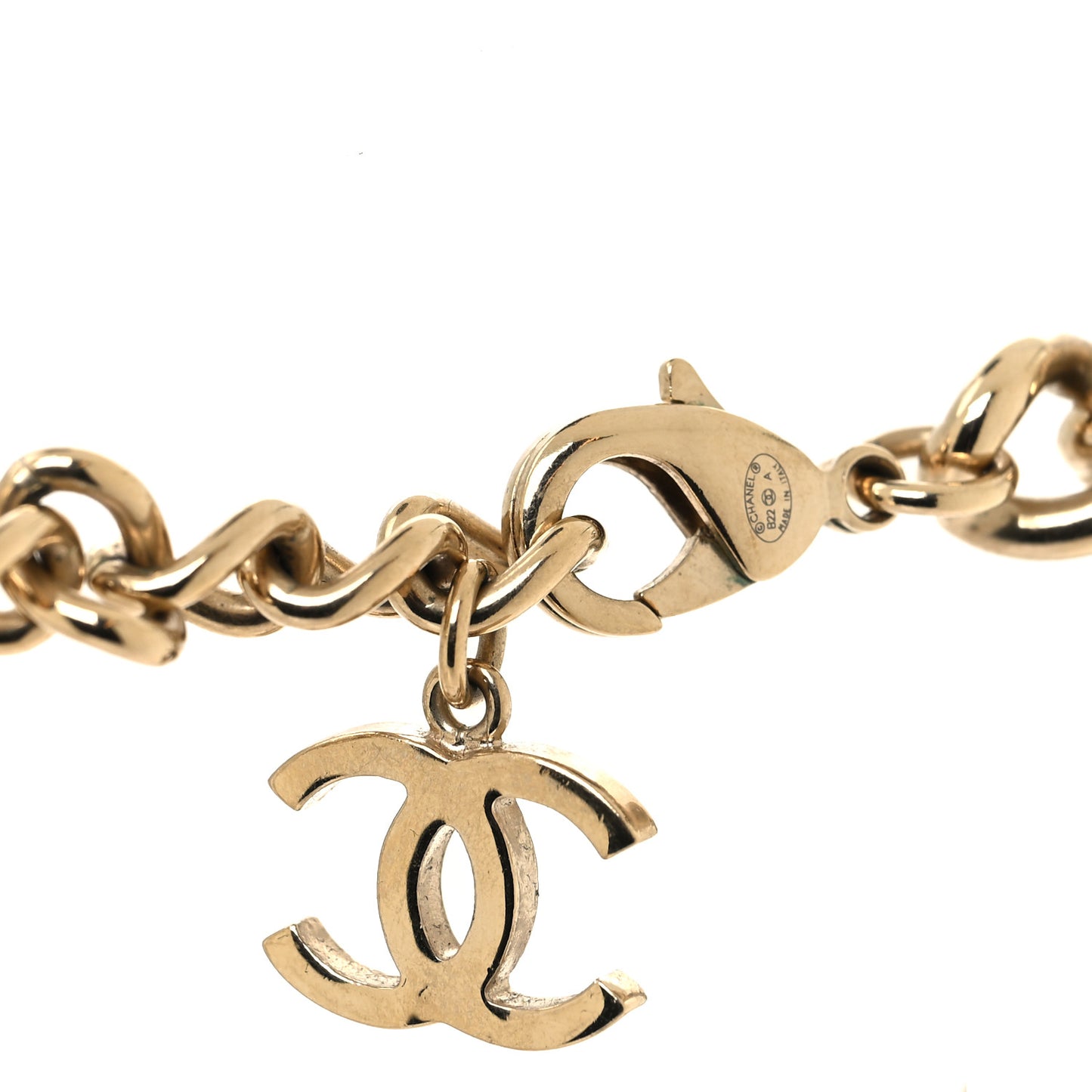 Metal Enamel CC Square Choker Gold Black White